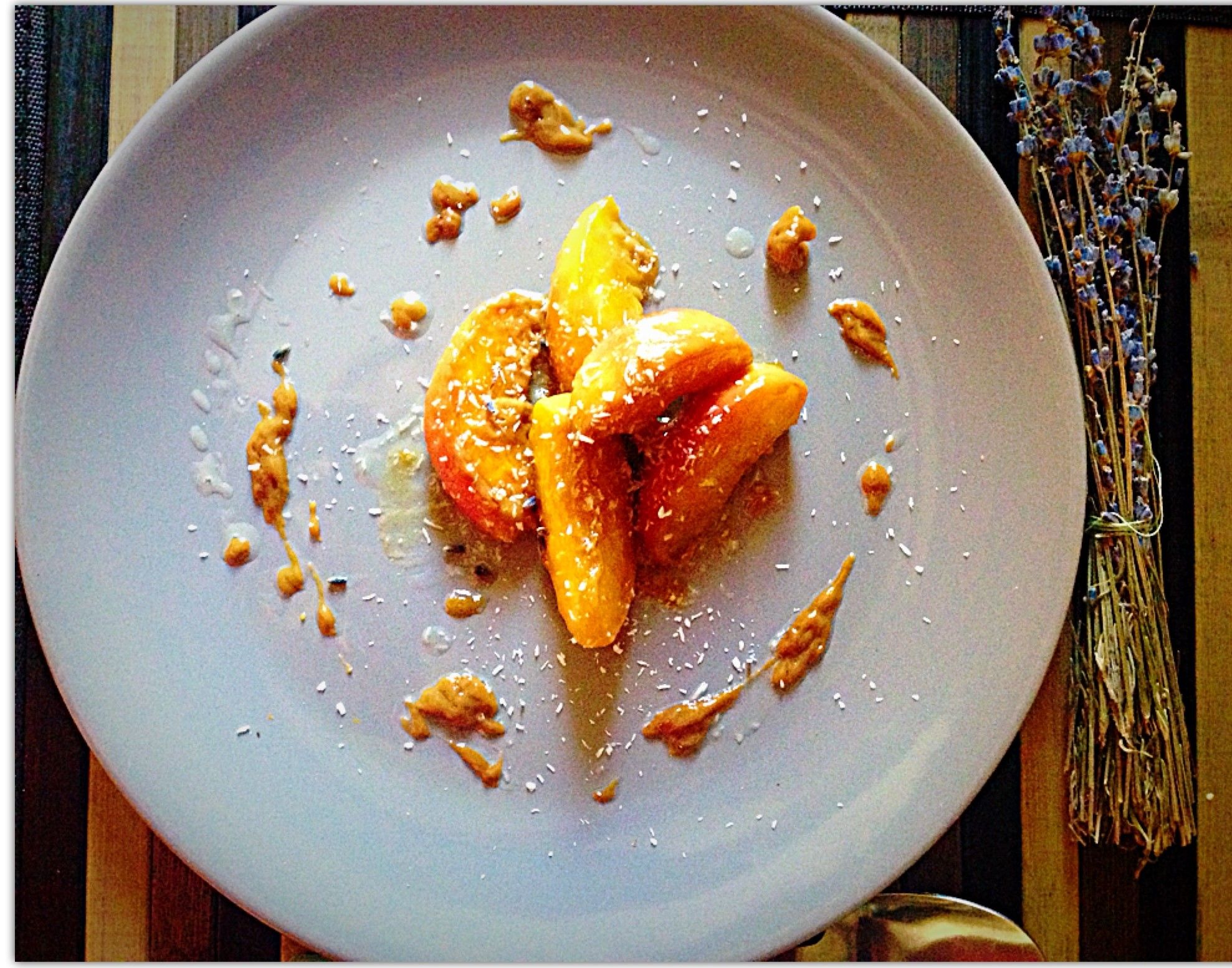 Photo from the recipe Caramelized Peach with Coconut and Lavender
