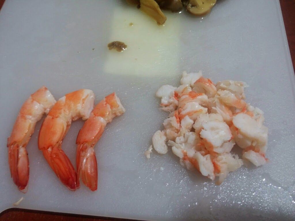 Fotografie din rețeta Coșulet de parmezan, cu ciuperci și creveti
