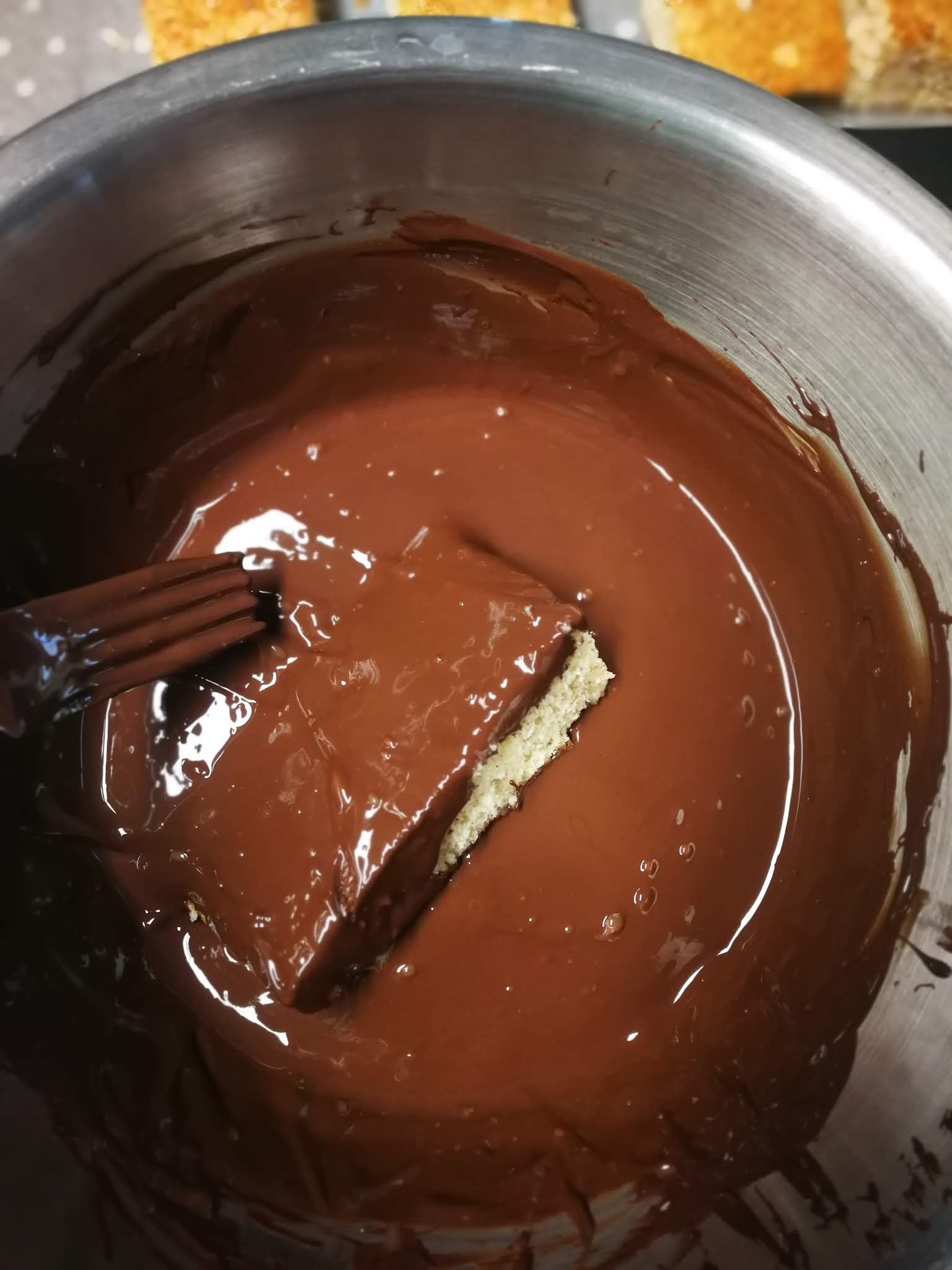 Photo from the recipe Coconut Sponge Cake with Dark Chocolate Glaze